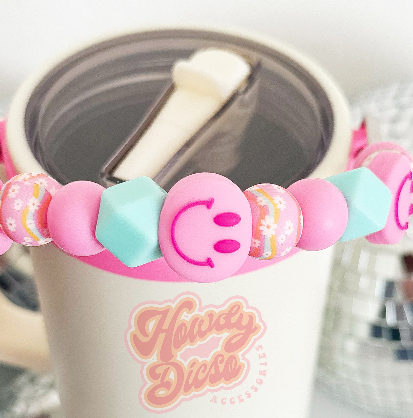 Retro Smiley Tumbler Handle