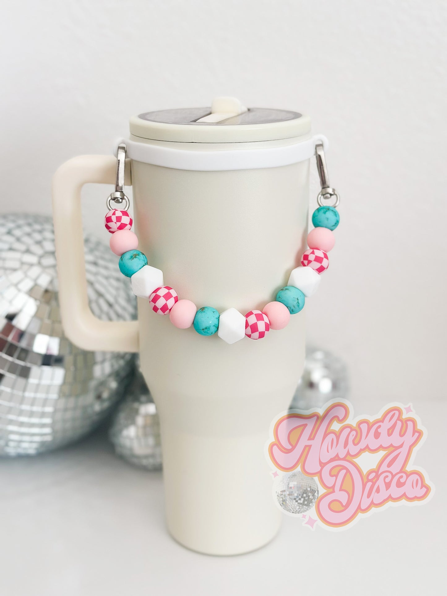 Preppy turquoise Tumbler Handle (Copy)
