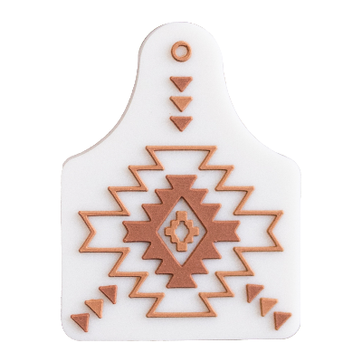 Aztec Cow Tag Silicone Focal Bead- Wool