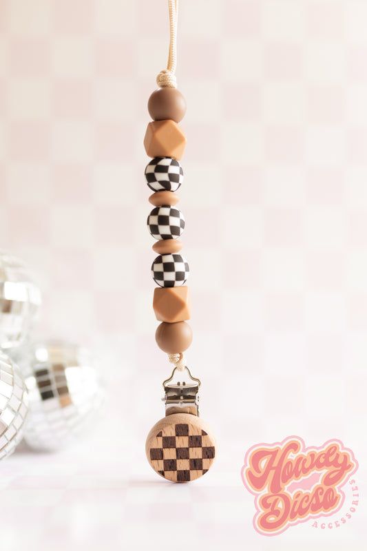 The Checkered Dude Pacifier Clip