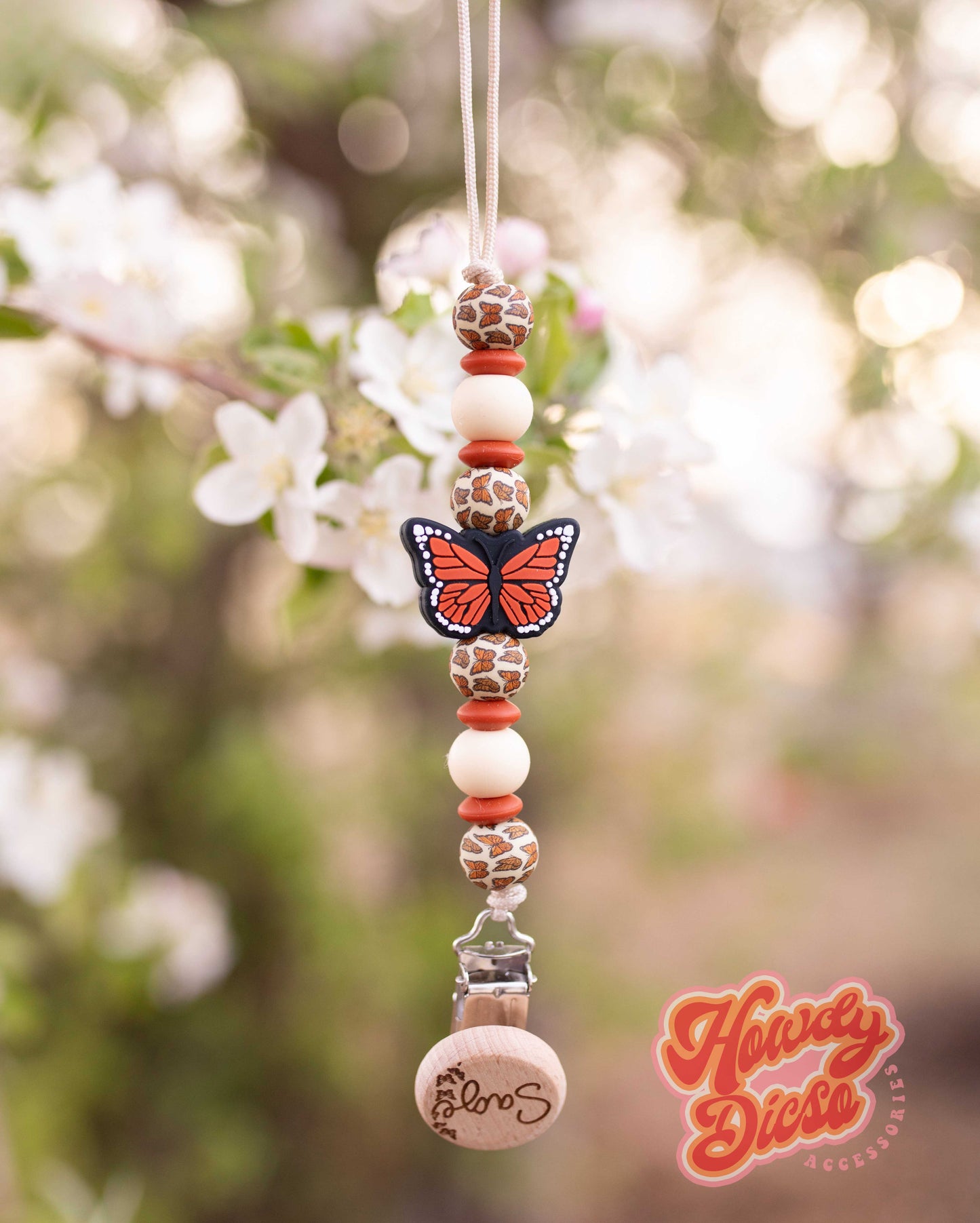 Butterfly Kisses Pacifier Clip