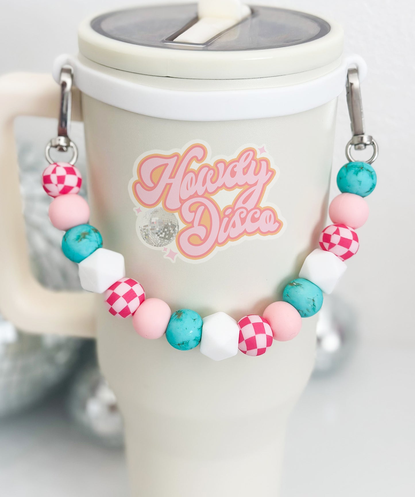 Preppy turquoise Tumbler Handle (Copy)