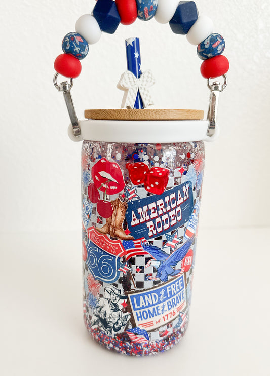 AMERICAN RODEO 16 OZ SNOWGLOBE TUMBLER