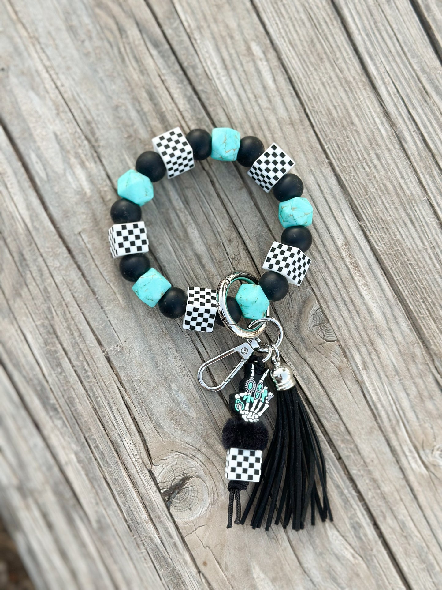 The Turquoise Skelly Wristlet Keychain