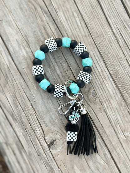 The Turquoise Skelly Wristlet Keychain
