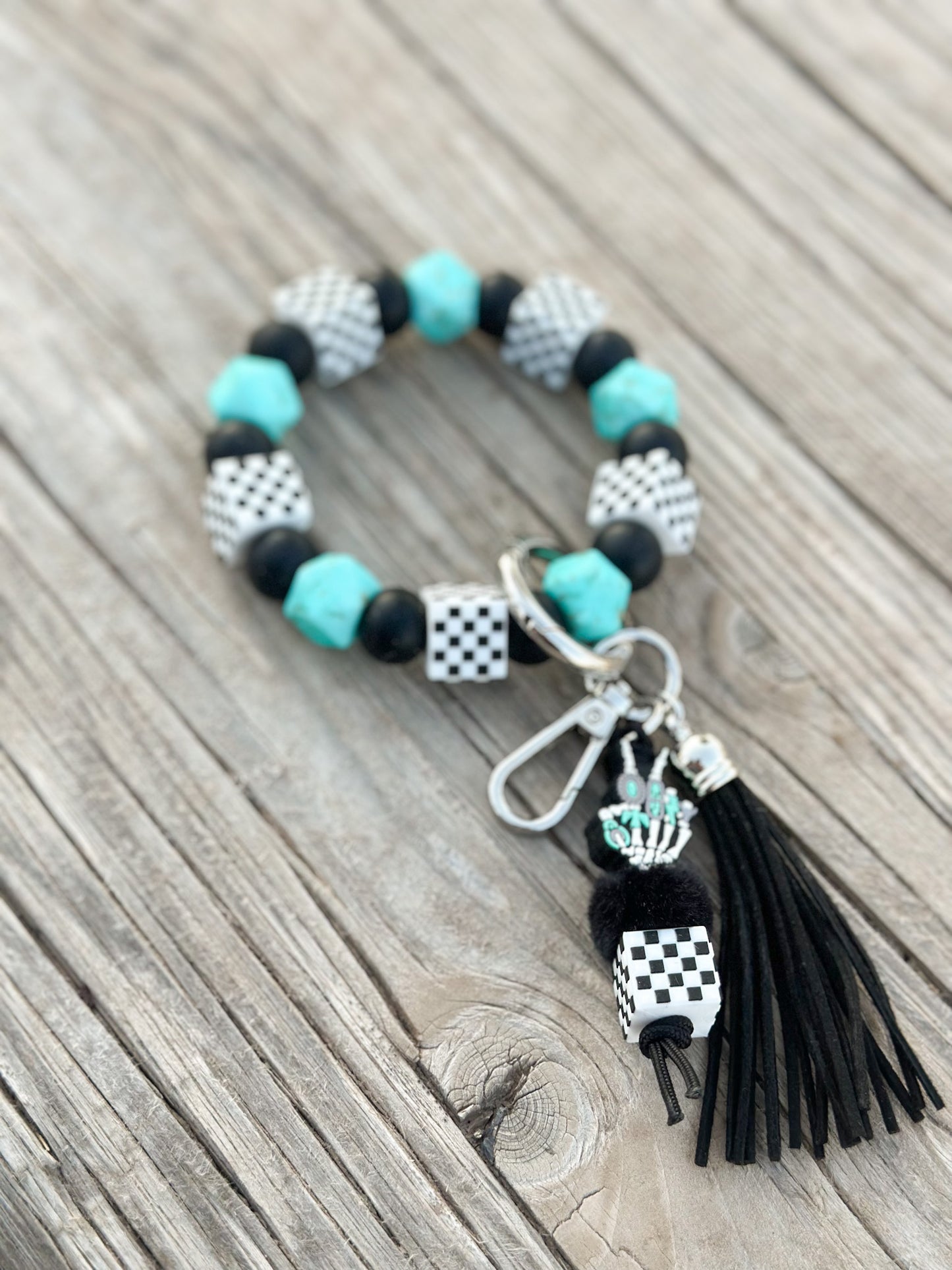 The Turquoise Skelly Wristlet Keychain