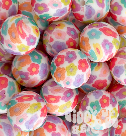 Girly Girl 15 mm printed bead- Pack of 5