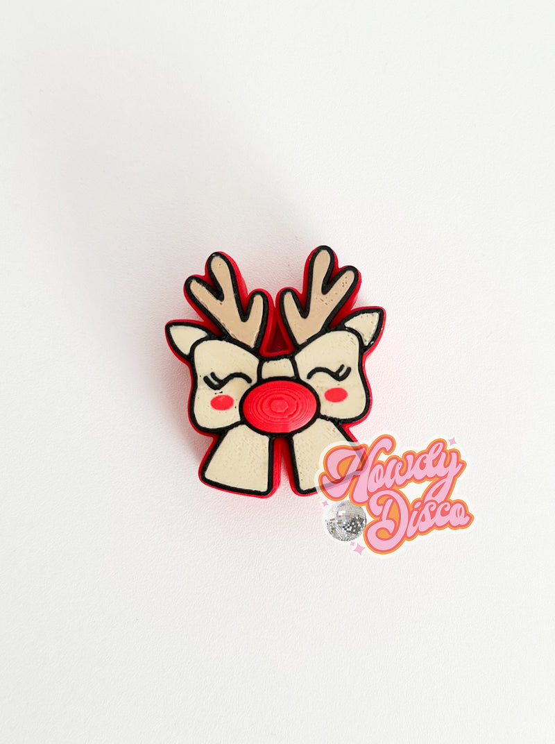 Rudolph Bow Straw Buddy