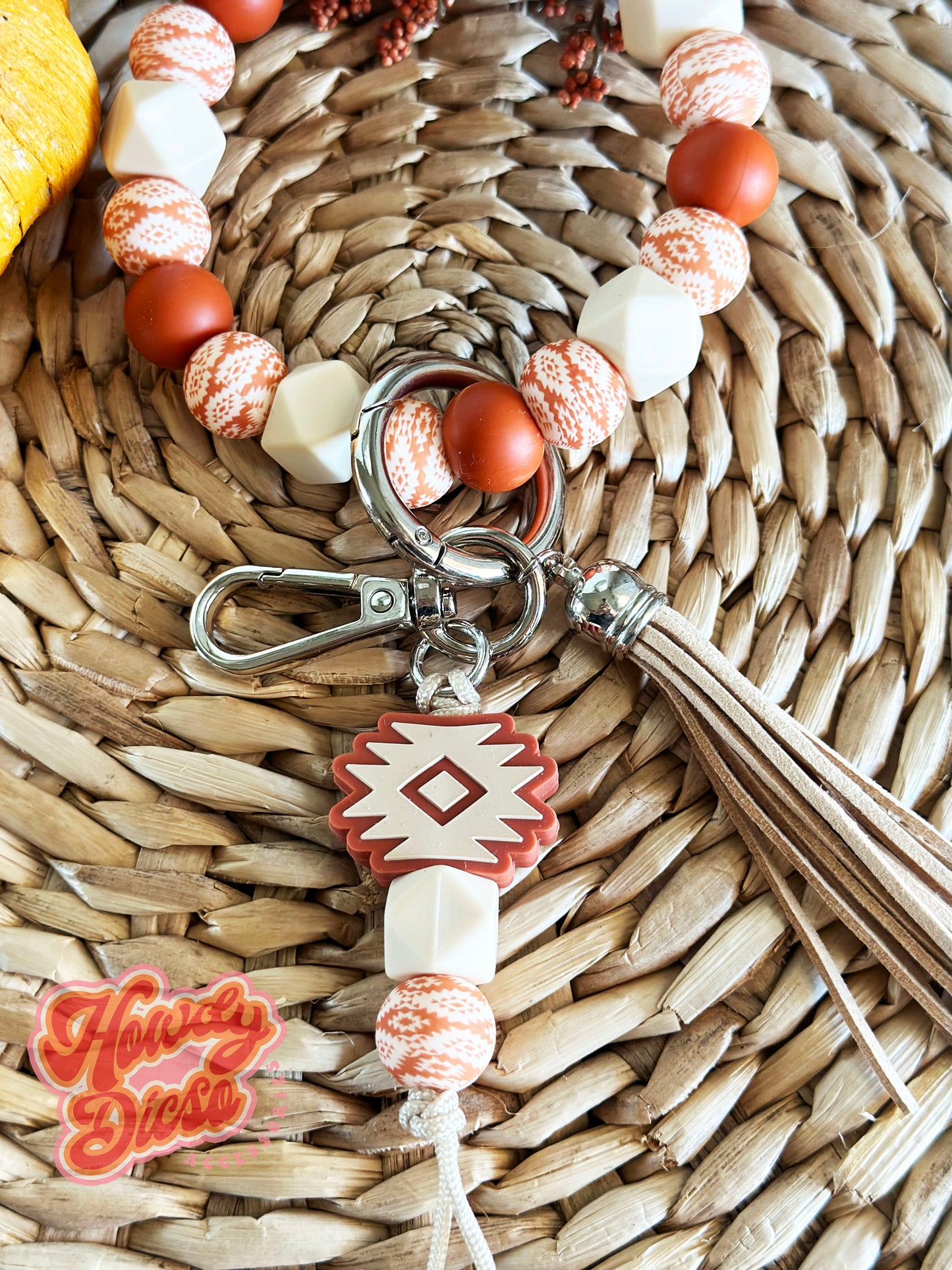 The autumn western Keychain Wristlet