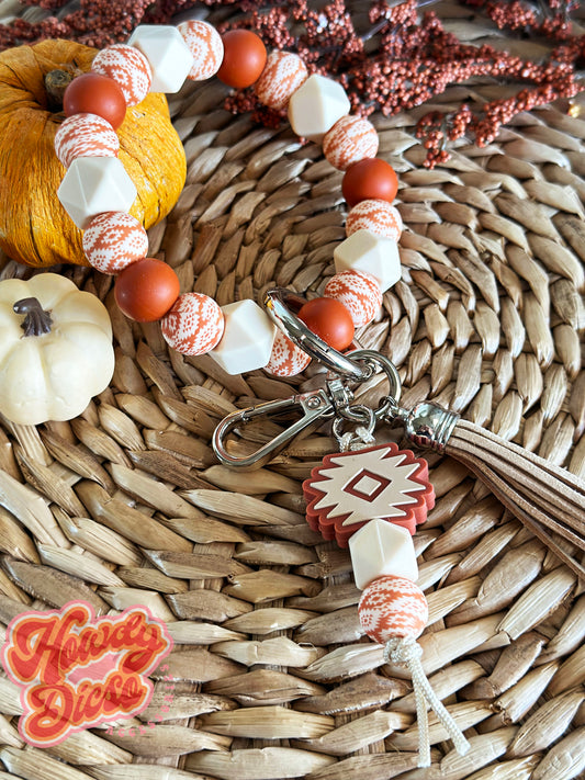 The autumn western Keychain Wristlet