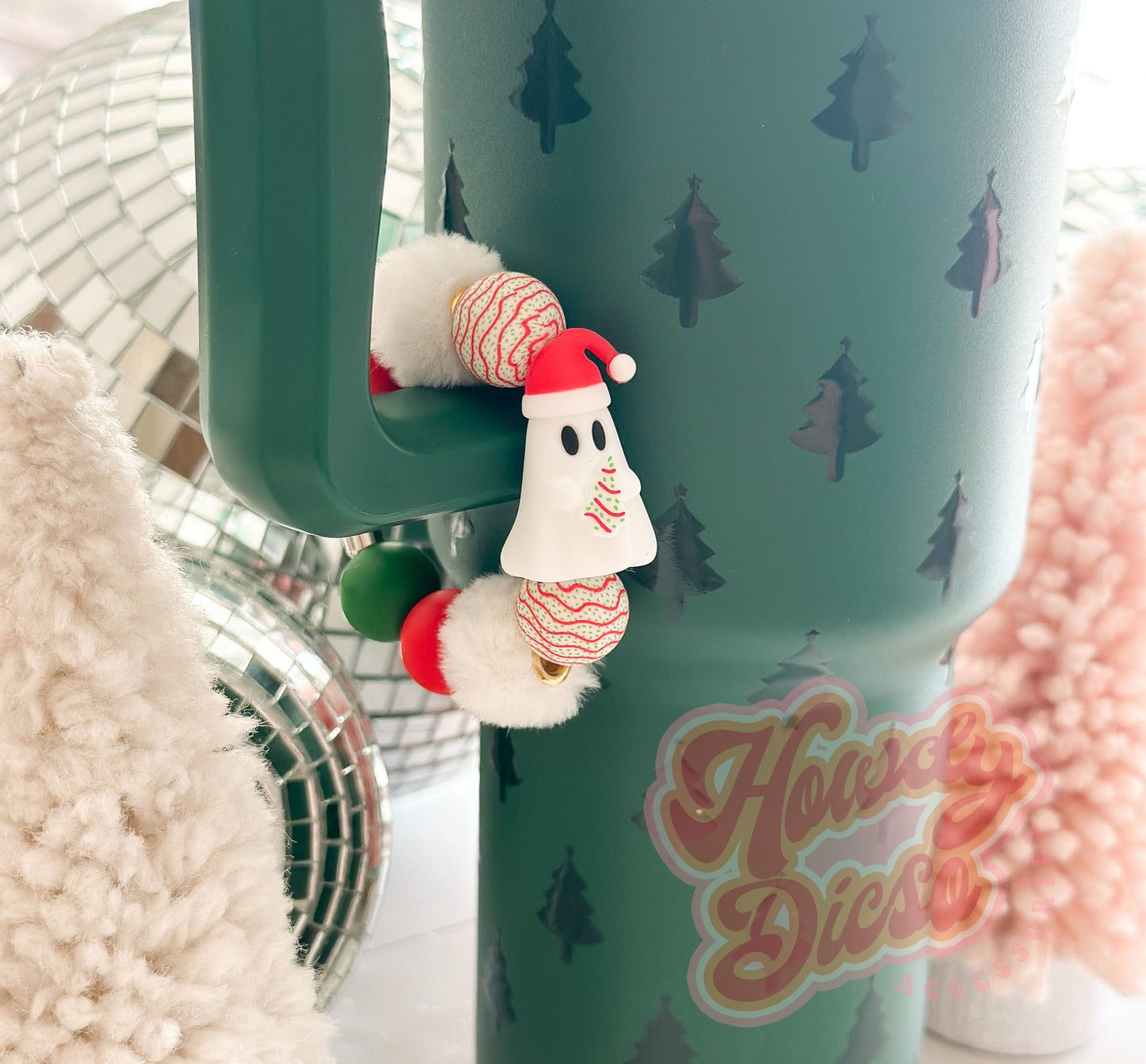 Christmas Ghostie Tumbler Cup Charm