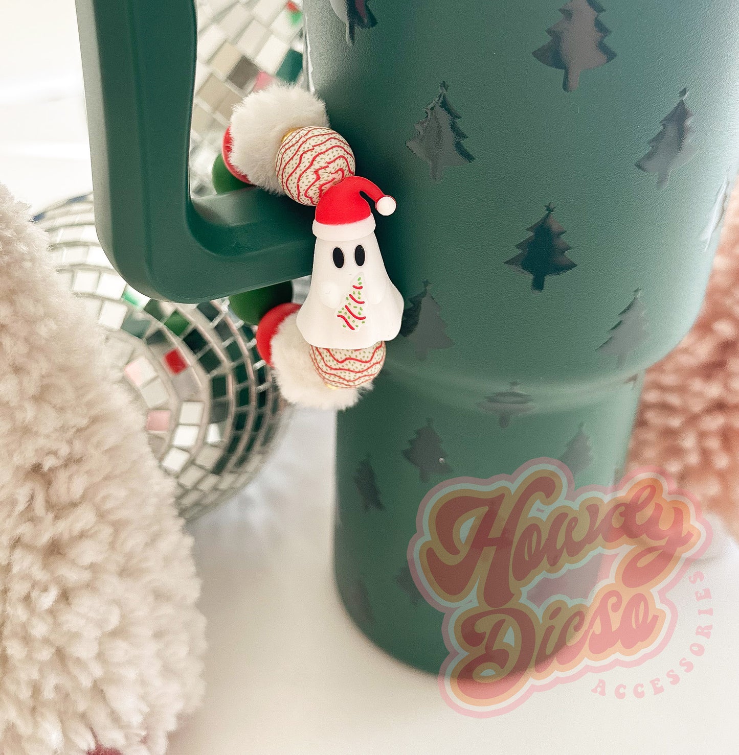 Christmas Ghostie Tumbler Cup Charm