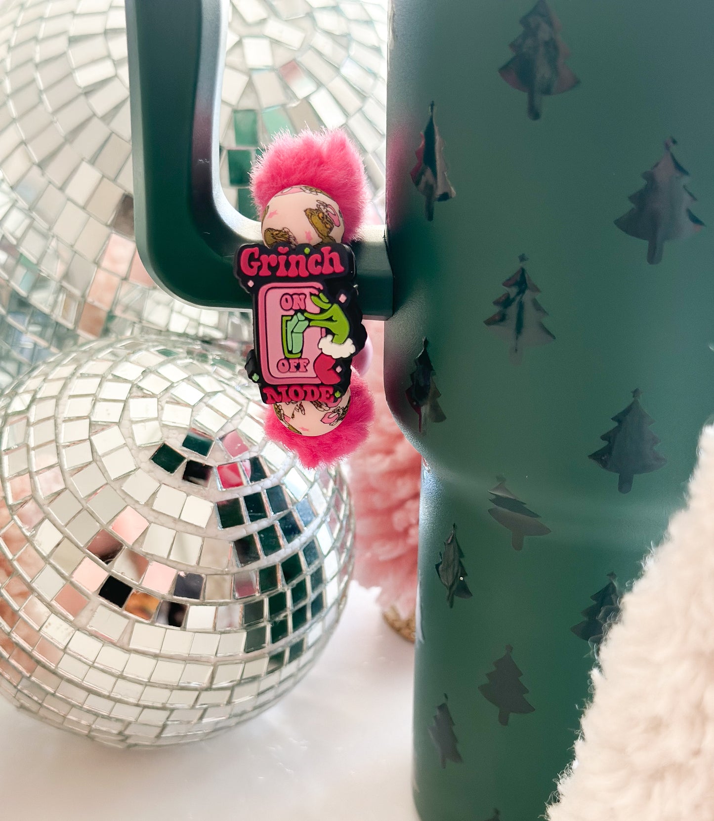 Pink Grinchmas Tumbler Cup Charm